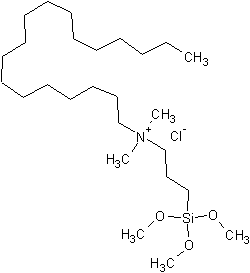 二甲基十八烷基[3-(三甲氧基硅基)丙基]氯化铵结构式