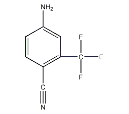 4-氨基-2-(三氟甲基)苯甲腈结构式