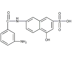 7-[(3-氨基苯甲酰)氨基]-4-羟基萘-2-磺酸结构式