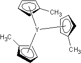 四(甲基环戊二烯基)钇(III)结构式