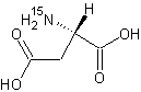 L-天冬氨酸-15N结构式