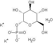 α-D-葡萄糖1-磷酸二钾盐二水合物结构式