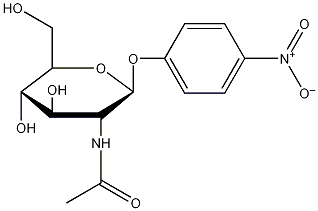 4-硝基苯基2-乙酰胺基-2-脱氧-β-D-吡喃葡糖苷结构式