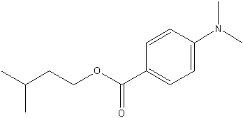 对二甲氨基苯甲酸异戊酯结构式