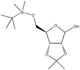 5-(叔丁基二甲基甲硅烷)-2,3-异亚丙基-D-呋喃核糖结构式