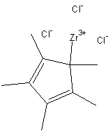 五甲基环戊二烯基三氯化锆结构式