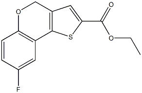 8-氟-4H-[1]-苯并吡喃并[4,3-b]噻吩-2-羧酸乙酯结构式