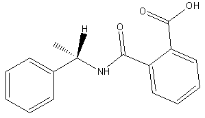 (S)-(-)-N-(α-甲基苄基)邻氨甲酰苯甲酸结构式