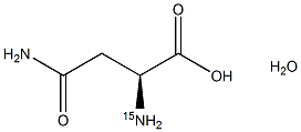L-天冬酰胺-胺-15N一水结构式