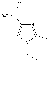 3-(2-甲基-4-硝基-1H-咪唑-1-基)丙腈结构式