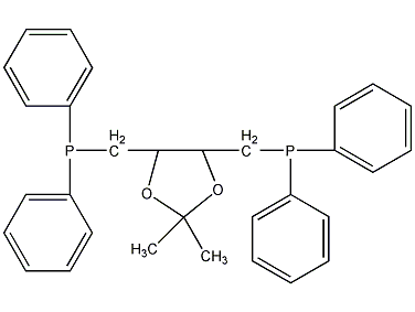 (+)-2,3-O-异亚丙基-2,3-二羟基-1,4-双(二苯基膦)丁烷结构式