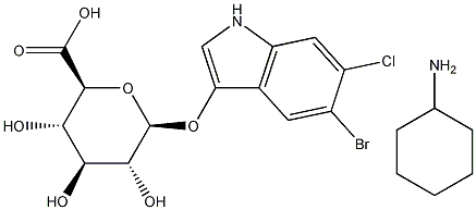 5-溴-6-氯-3-吲哚基-D-葡糖苷酸环己胺盐结构式