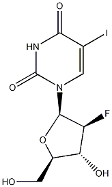 1-(2-脱氧-2-氟-β-D-阿拉伯呋喃糖)-5-碘尿嘧啶结构式