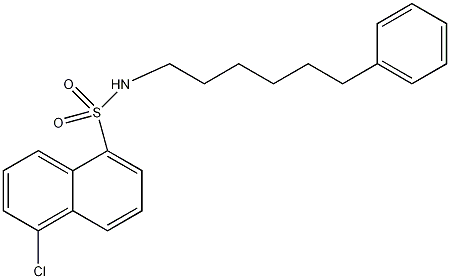 N-(6-苯基己基)-5-氯代-1-萘基磺酰胺结构式