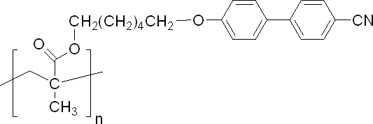 聚[6-[4-(4-氰基苯基)苯氧基]甲丙烯酰酸己酯]结构式
