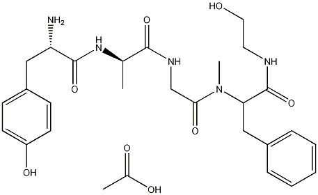 酪氨酸-D-丙氨酰-甘氨酰-N-甲基-苯并氨酰-甘氨酰-醇-脑啡肽乙酸盐结构式