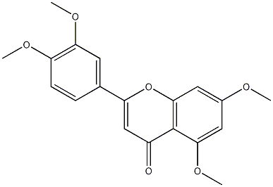 3',4',5,7-四甲氧基黄酮结构式