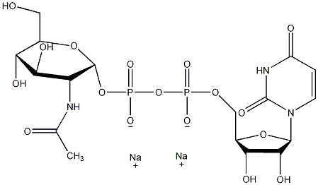UDP-N-乙酰半乳糖胺二钠盐结构式