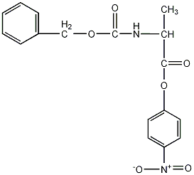 L-丙氨酸-N-[(苯基甲氧基)羰基]-4-对硝基苯酯结构式