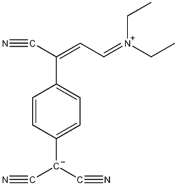 N-[3-氰基-3-[4-(二氰甲基)苯基]-2-亚丙烯基]-N-乙基乙烷内盐结构式