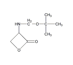 N-(叔丁氧基羰基)-L-丝氨酸β-内酯结构式