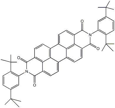 N,N'-二(2,5-二叔丁基苯基)-3,4,9,10-苝二甲酰亚胺结构式