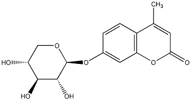 4-甲基伞形酮酰-Β-D-吡喃木糖苷结构式
