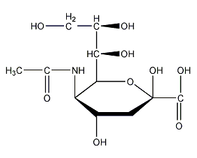 N-乙酰神经氨糖酸结构式
