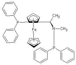 (R)-N-二苯基膦-N-甲基-(S)-2-(二苯基膦)二茂铁基乙胺结构式