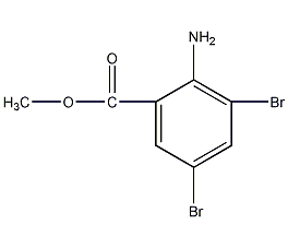 2-氨基-3,5-二溴苯甲酸甲酯结构式