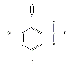 3-氰基-2,6-二氯-4-(三氟甲基)吡啶结构式