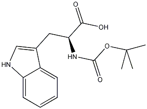 N-叔丁氧甲酰基-L-色氨酸结构式