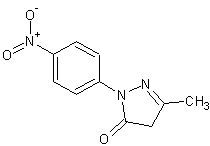 1-(4-硝基苯基)-3-甲基-5-吡唑啉酮结构式