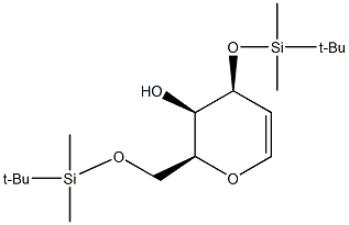 3,6-di-O-(叔丁基二甲基甲硅烷基)-D-半乳醛结构式