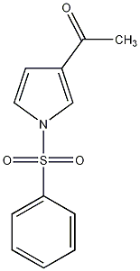 3-乙酰-1-(苯基磺酰氯)吡咯结构式