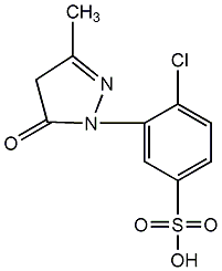 1-(2-氯-5-磺酸基苯基)-3-甲基-5-吡唑啉酮结构式