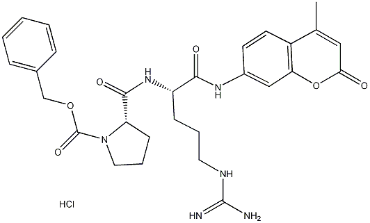 Z-脯氨酰-精氨酸-7-胺基-4-甲基香豆素盐酸盐结构式