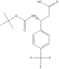 (R)-Boc-4-(三氟甲基)-β-苯丙氨酸结构式