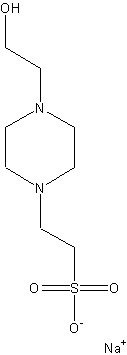 4-(2-羟乙基)-1-哌嗪乙烷磺酸钠结构式
