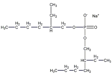 磷酸双(2-乙基己基)酯钠盐结构式