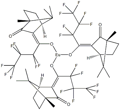 三[3-(七氟丙基羟基亚甲基)-(+)-樟脑酸]铕结构式
