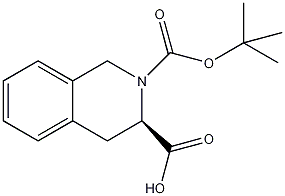 (R)-N-叔丁氧羰基-1,2,3,4-四氢异喹啉-3-羧酸结构式