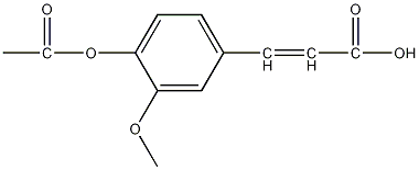 4-乙酰氧基-3-甲氧基肉桂酸结构式