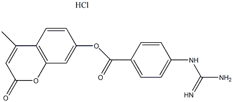 4-甲基伞形基-p-guanidinobenzoate hydrochloride结构式