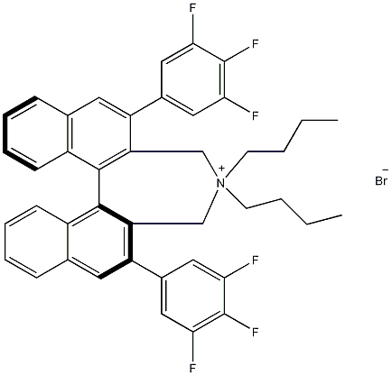 (S)-4,4-二丁基-2,6-二(3,4,5-三氟苯基)-4,5-二氢-3H-二萘并[7,6,1,2-cde]吖庚因鎓溴化物结构式