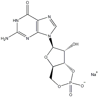 鸟苷-3',5'-环单磷酸单钠盐结构式