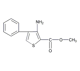 3-氨基-4-苯基噻吩-2-甲酸甲酯结构式