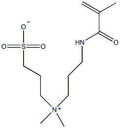 [3-(甲基丙烯酰氨基)丙基]二甲基(3-硫代丙基)氢氧化铵内盐结构式