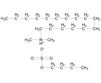N,N-二甲基-N-十六烷基季铵基丁基硫酸酯结构式
