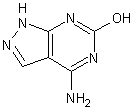 4-氨基-6-羟基吡唑[3,4-d]嘧啶结构式